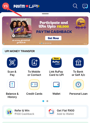 Paytm open profile