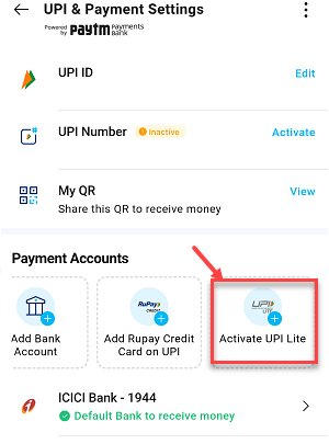 Paytm UPI Lite