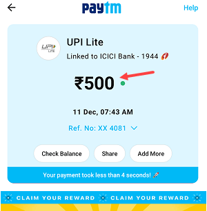 Paytm UPI Lite