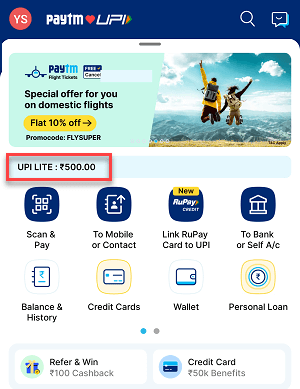 Paytm UPI Lite