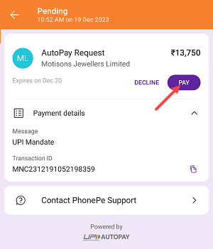 Approve IPO Mandate PhonePe