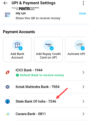 Paytm unlink remove bank account