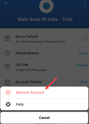 Paytm unlink remove bank account