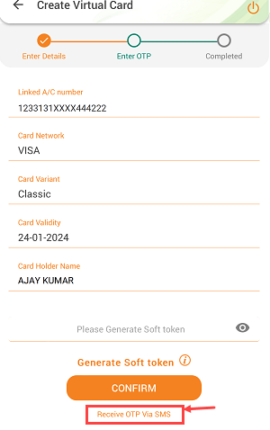IDBI Bank Virtual Debit Card 