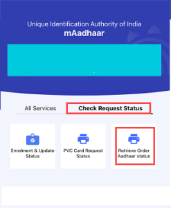 aadhaar srn number check online