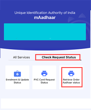 Aadhaar Request SRN Number
