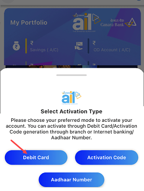 activate canara mobile banking