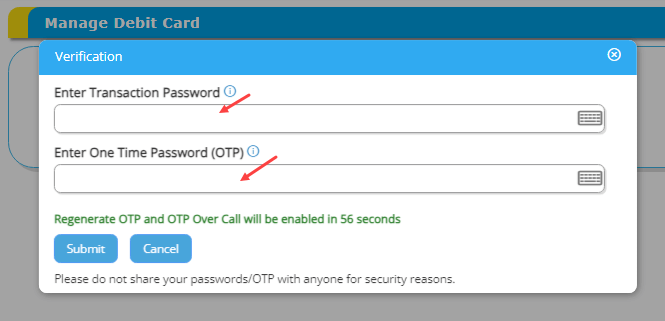 Check Canara Bank Debit Card Number, Expiry Date & CVV Online on net banking