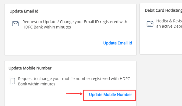  Change HDFC Account Registered Mobile Number Online
