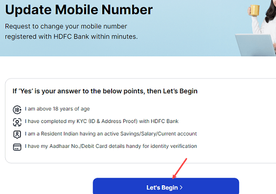  Change HDFC Account Registered Mobile Number Online