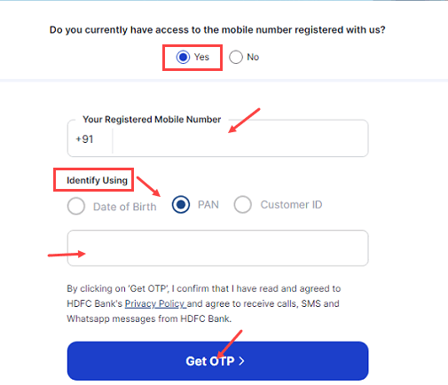  Change HDFC Account Registered Mobile Number Online