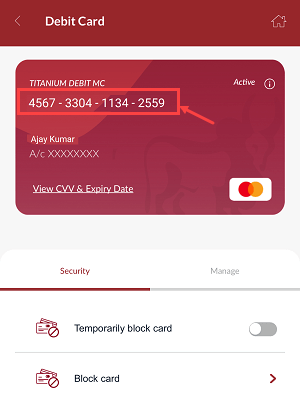 check IndusInd Bank Debit Card Number, CVV and Expiry Date Online