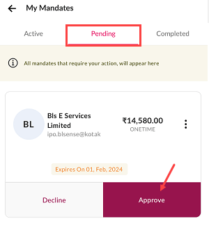 Axis mobile banking approve IPO mandate request 