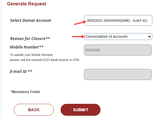 Close ICICI Direct Demat Account