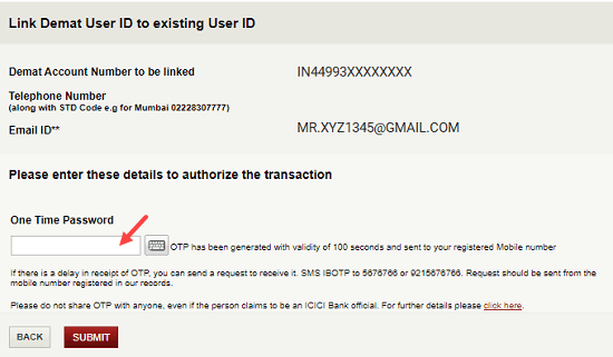 ICICI Demat account link Net Banking