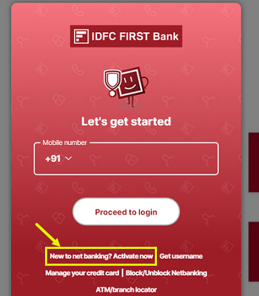 Activate IDFC First Bank Net Banking