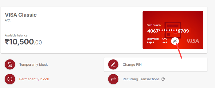 Check IDFC Debit Card number, CVV expiry date online