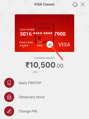 Check IDFC Debit Card number, CVV expiry date online