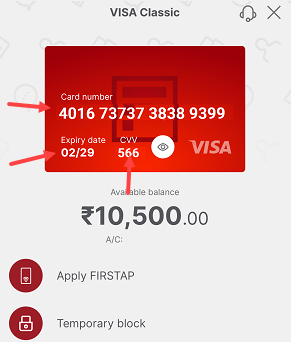 Check IDFC Debit Card number, CVV expiry date online