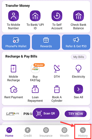 PhonePe UPI Transactions Statement