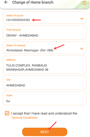 IDBI Bank Change Home Branch Online