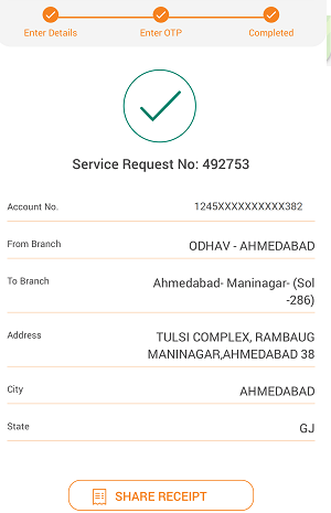 IDBI Bank Change Home Branch Online
