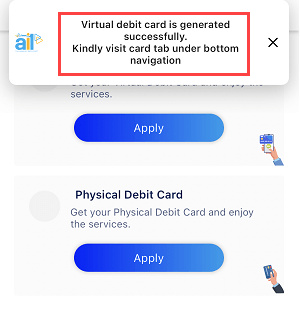 Canara Create Apply Virtual Debit Card