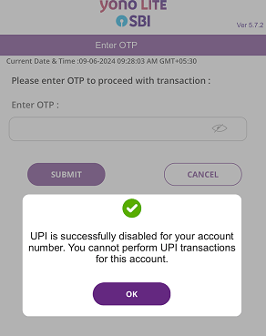 Activate/Deactivate UPI Service for SBI Account from YONO Lite