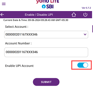 Activate/Deactivate UPI Service for SBI Account from YONO Lite