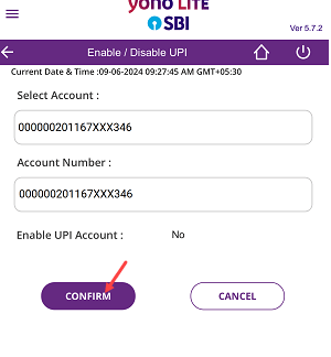 Activate/Deactivate UPI Service for SBI Account from YONO Lite