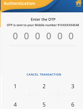 Indian Bank IndSMART Mobile Banking Enter OTP