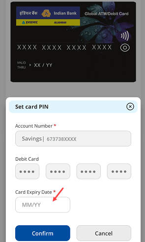 Indian Bank IndSMART Mobile Banking ATM PIN Set Reset Generate