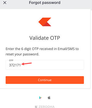 Zerodha User ID and logi  n password forgot