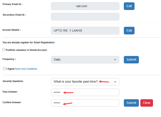 Reset CDSL Easiest Account Security Question Answer
