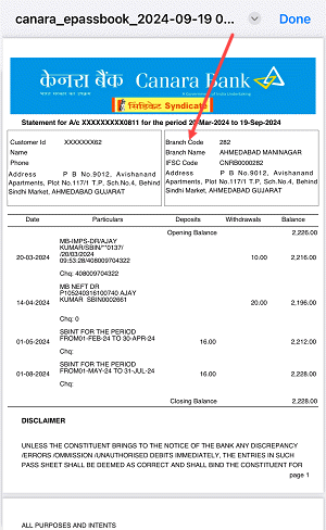 Download Canara Bank Account Last 6 Months Statement from Mobile Banking