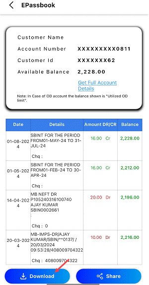 Download Canara Bank Account Last 6 Months Statement from Mobile Banking