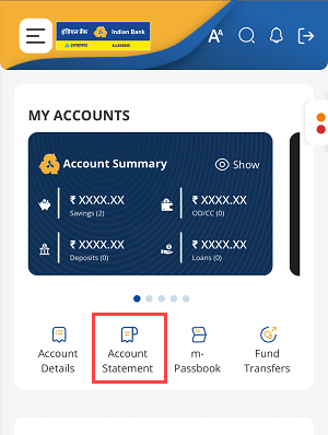 Download Your Indian Bank Account Last 3 Months Statement