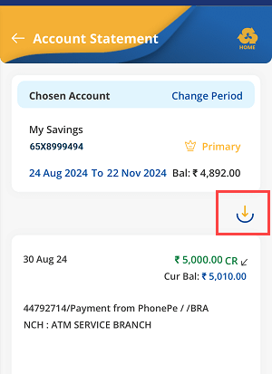 Download Your Indian Bank Account Last 3 Months Statement