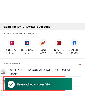 NEFT Transfer in IDFC First Bank Account from Mobile Banking