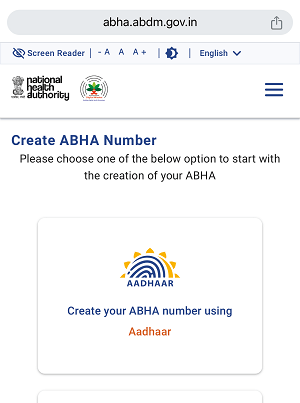 Create Abha Card Online Using an Aadhaar Card