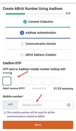Create Abha Card Online Using an Aadhaar Card