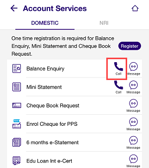 SBI Missed Call Banking
