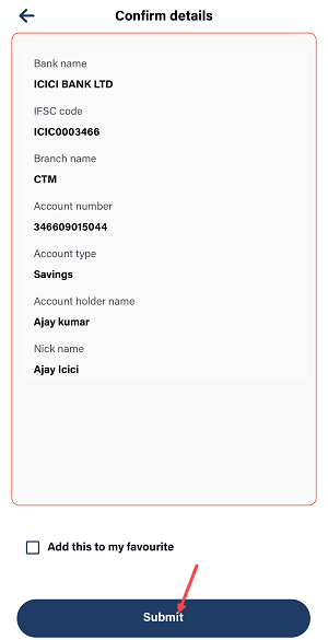 Add a Beneficiary Account on Bank of Baroda Mobile Banking