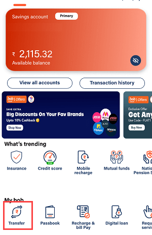 Add a Beneficiary Account on Bank of Baroda Mobile Banking