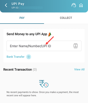 UPI Money Transfer on Bank of India (BOI) Mobile Banking