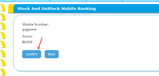 block unblock canara mobile banking