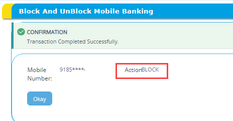block unblock canara mobile banking
