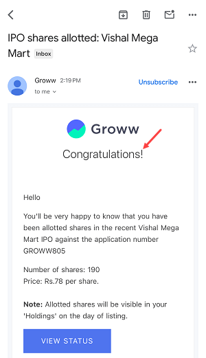 Check IPO Allotment Status on Groww Demat Account