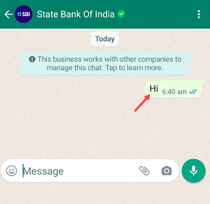 Activate WhatsApp Banking for SBI Account