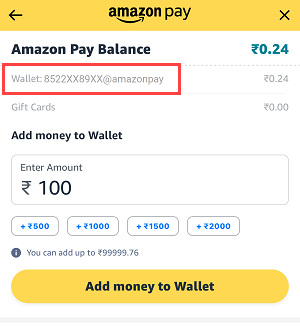 Add Money to Amazon Pay Wallet Using UPI